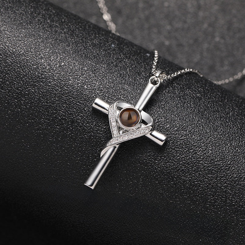 Cross Diamond Projection Necklace