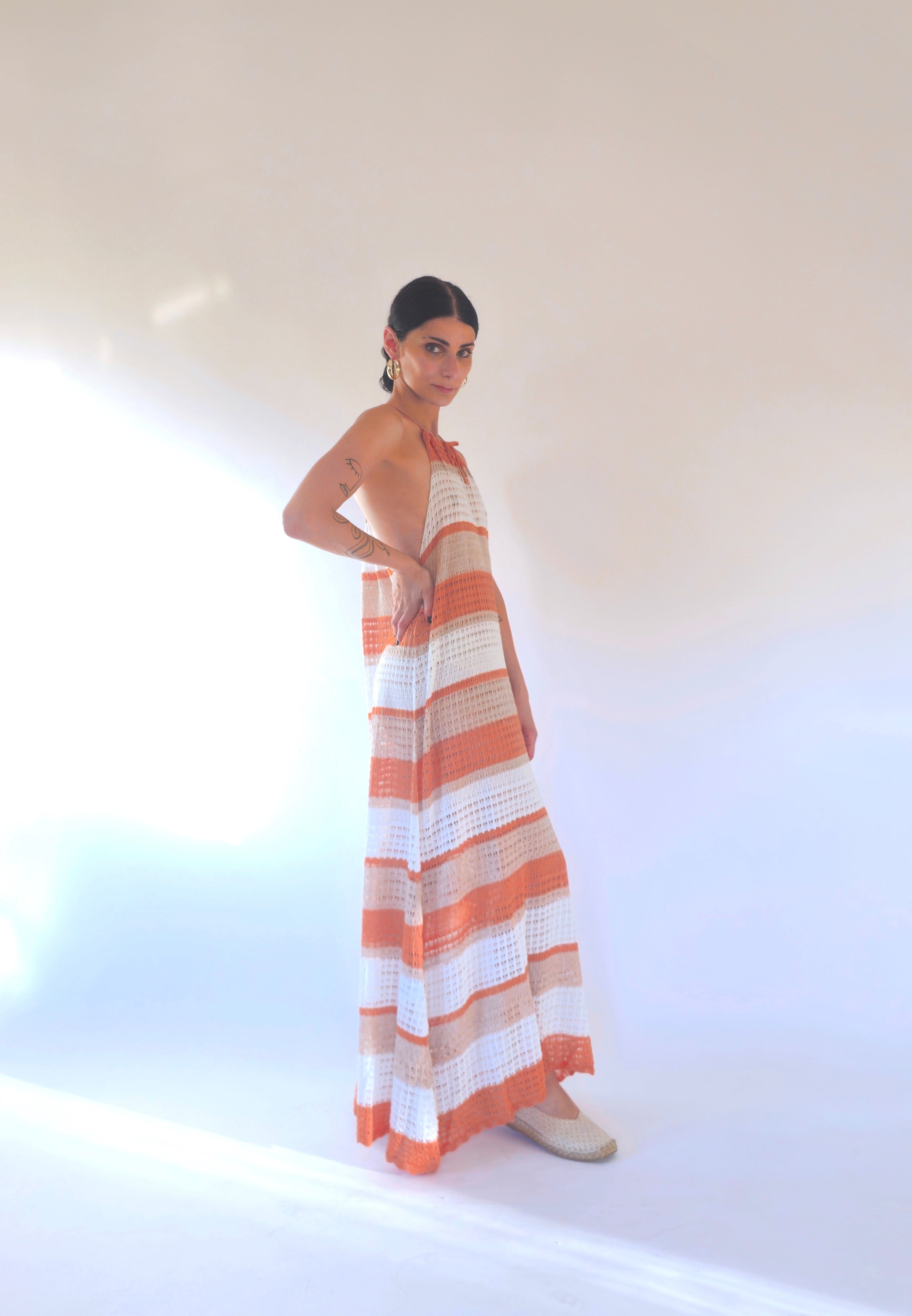 Abito Lungo con righe multicolor - Theo