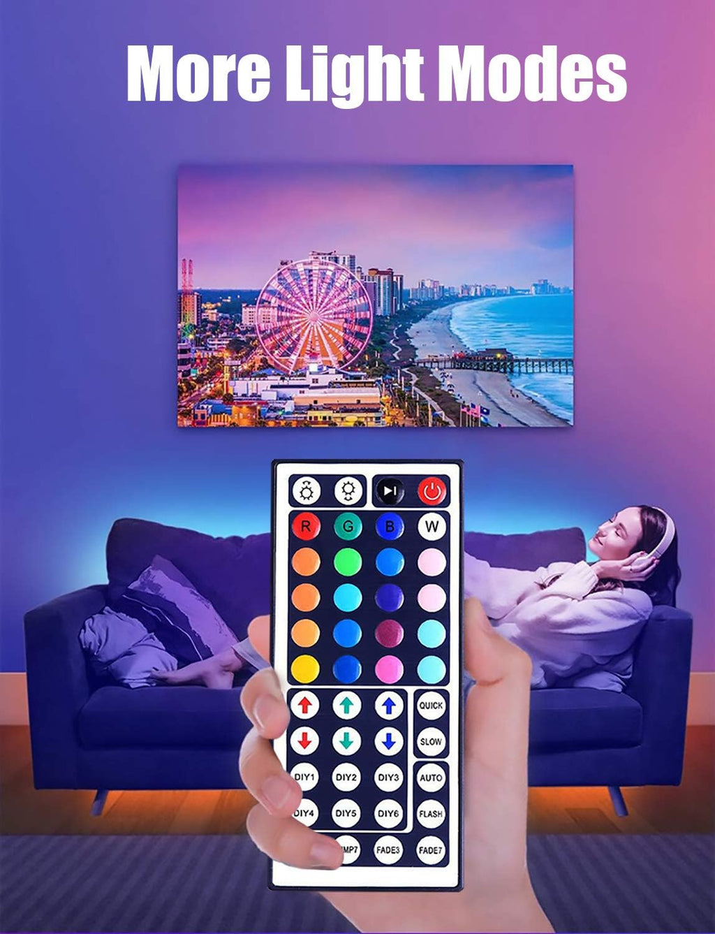 20 Ft LED Lights for Bedroom,Upgraded Led Strip Lights from 16.4Ft to 20Ft with Remote Color Changing LED Strip Lights(App+Ir Remote+Mic+Music Sync)