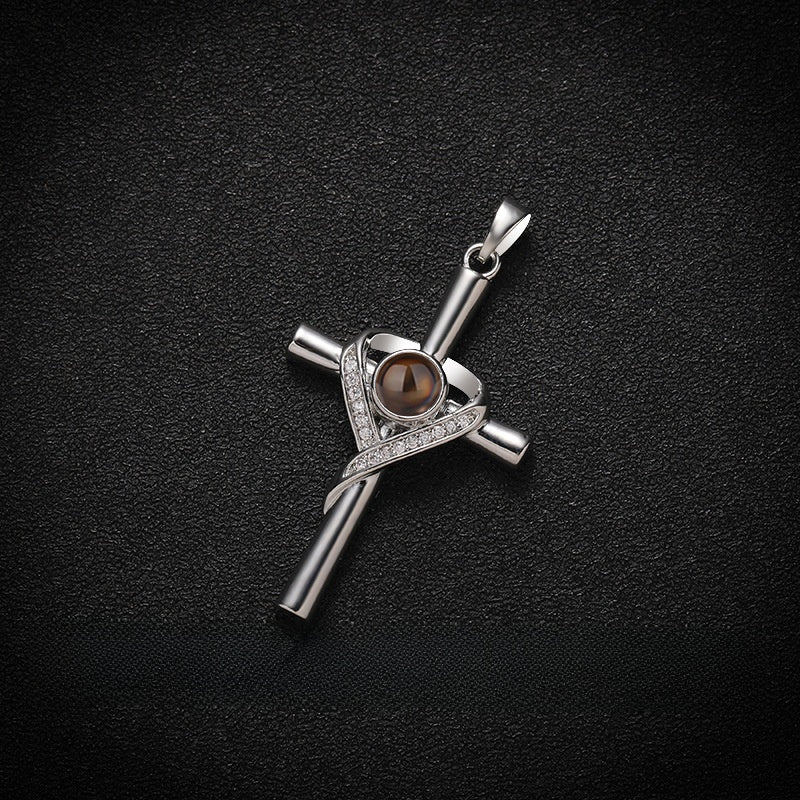 Cross Diamond Projection Necklace