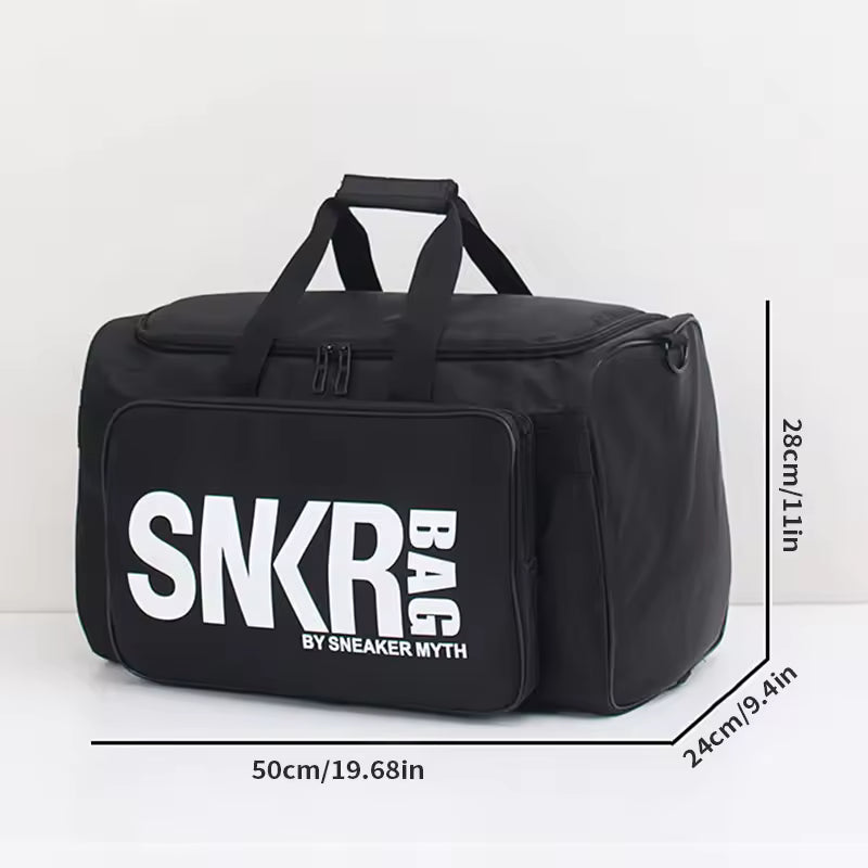 35L Sports Travel Bag with Green Interior Black
