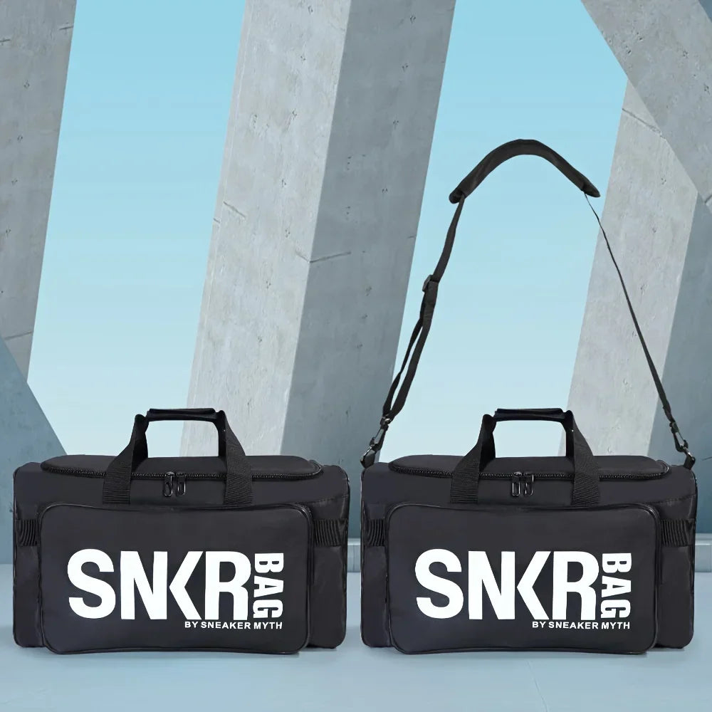 35L Sports Travel Bag with Green Interior Black