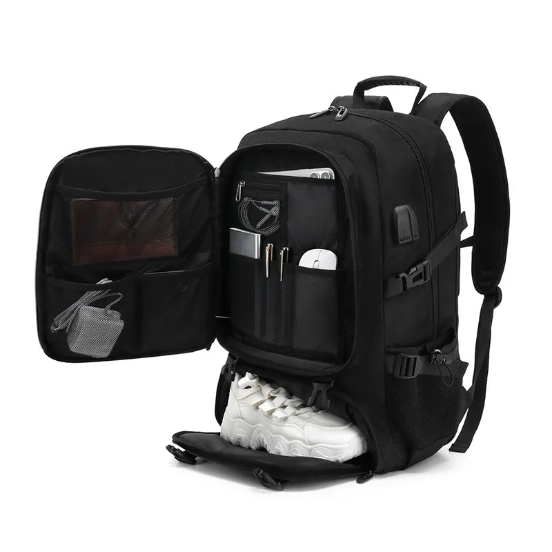 80L Large Capacity Men’s Travel Backpack Waterproof Bag Black
