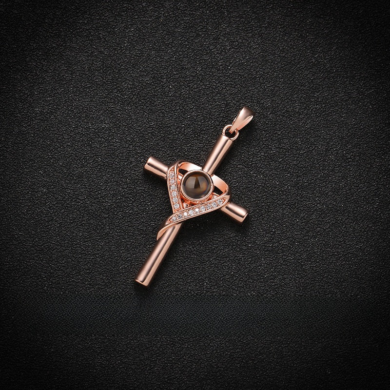 Cross Diamond Projection Necklace
